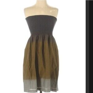 W by worth cotton dress. 2 p skirt brown gray xs s skirt or dress sundress